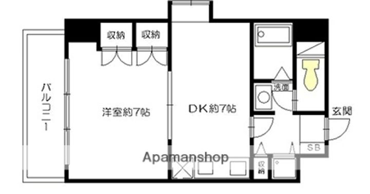 福岡県福岡市博多区博多駅南3丁目の賃貸マンションの間取り