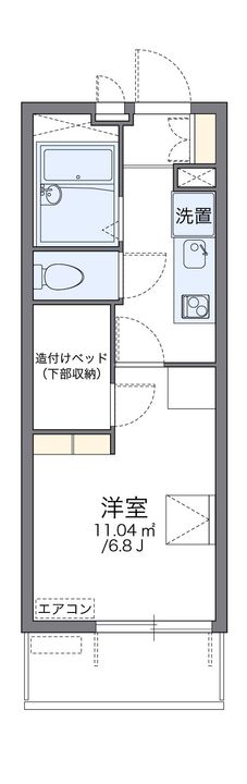 レオパレスいもじまち410の間取り