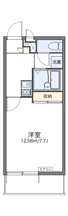レオパレスピュアハイツ学研台304の間取り