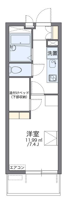 レオパレス片野S304の間取り