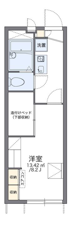レオパレスドミール小倉101の間取り