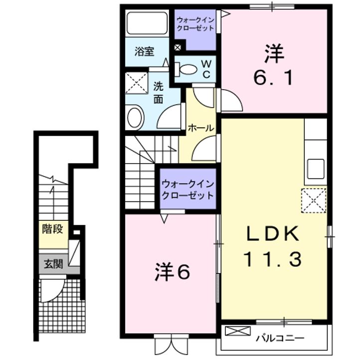 コンフォート八幡Ⅱの間取り