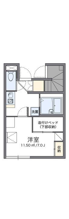 レオパレス南若園A103の間取り