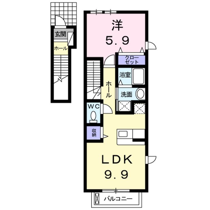 サン・フレイムYABE Bの間取り