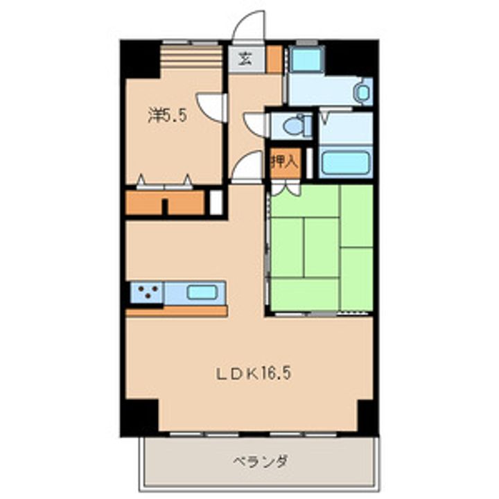 アヴァンセ陣原駅前406号室の間取り