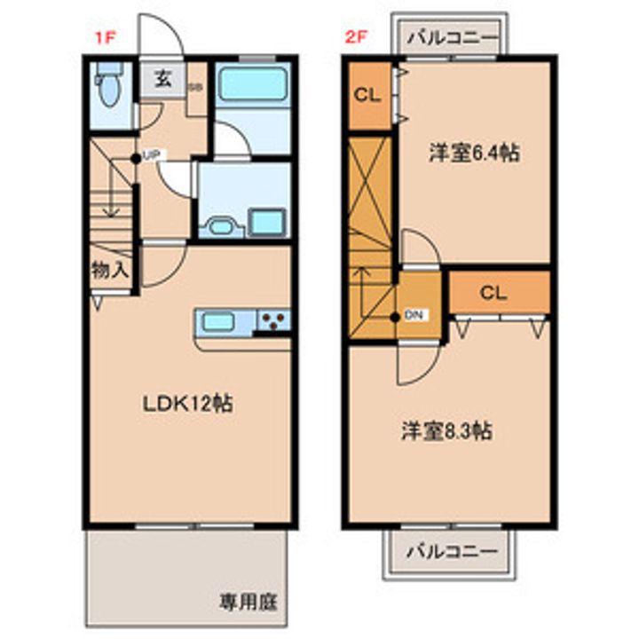 プレザントタウンB05号室の間取り