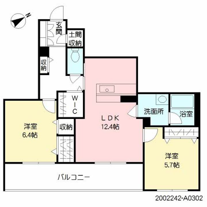 福岡県北九州市八幡西区大字本城の賃貸マンションの間取り