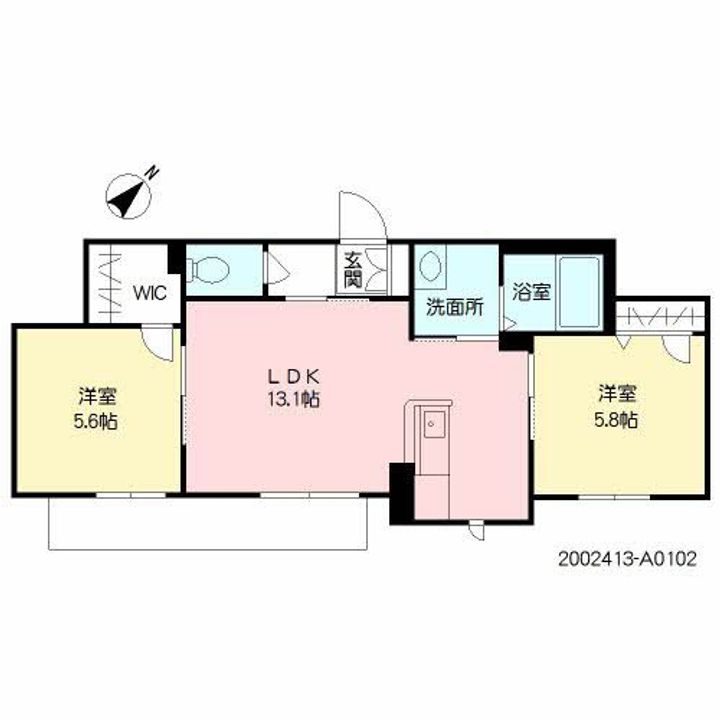 福岡県北九州市門司区黒川東1丁目の賃貸マンション102の間取り