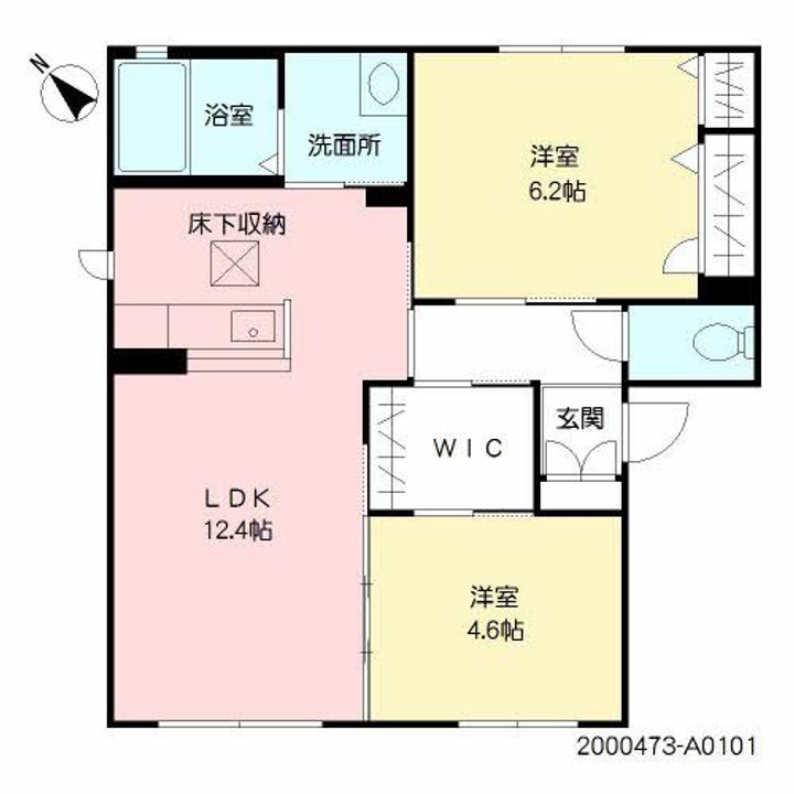 福岡県北九州市門司区谷町2丁目の賃貸アパートの間取り