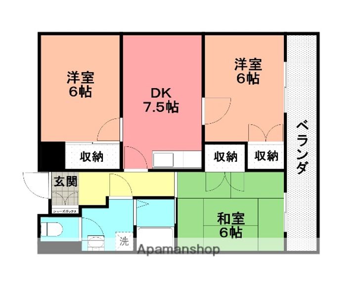 福岡県北九州市小倉北区中津口1丁目の賃貸マンション806の間取り