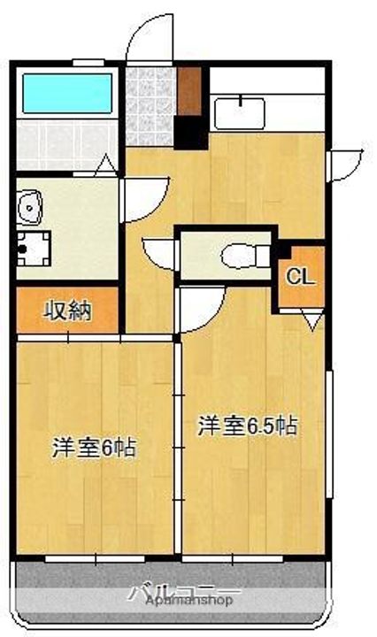 福岡県北九州市小倉北区中井4丁目の賃貸マンションの間取り