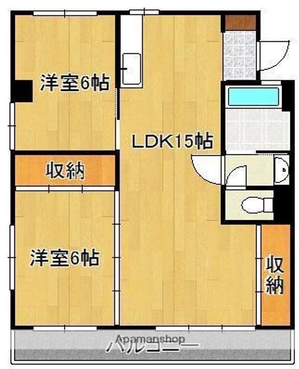 福岡県北九州市小倉北区黒原3丁目の賃貸マンションの間取り