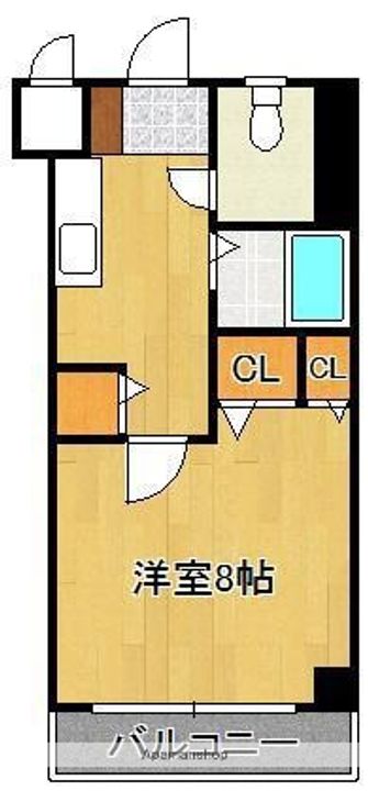 福岡県北九州市八幡東区西本町2丁目の賃貸マンション509の間取り
