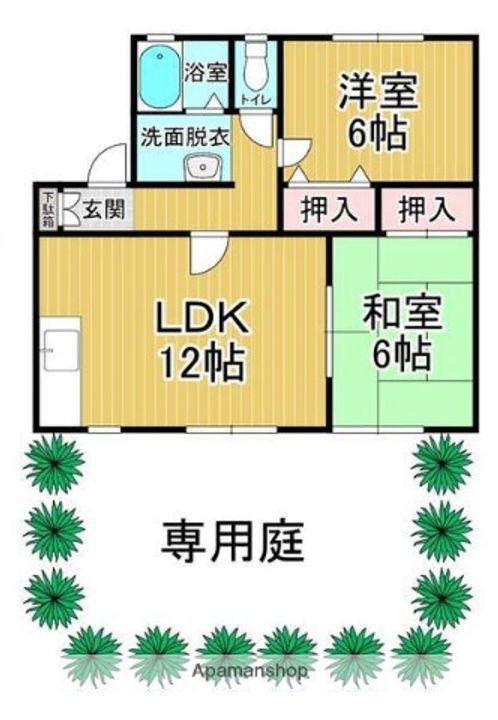 福岡県北九州市小倉南区徳力新町1丁目の賃貸アパートの間取り