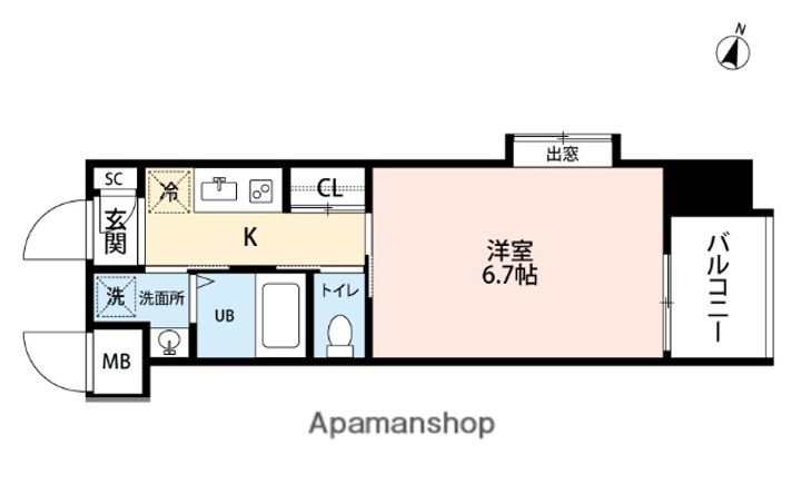 福岡県北九州市小倉南区城野4丁目の賃貸マンションの間取り