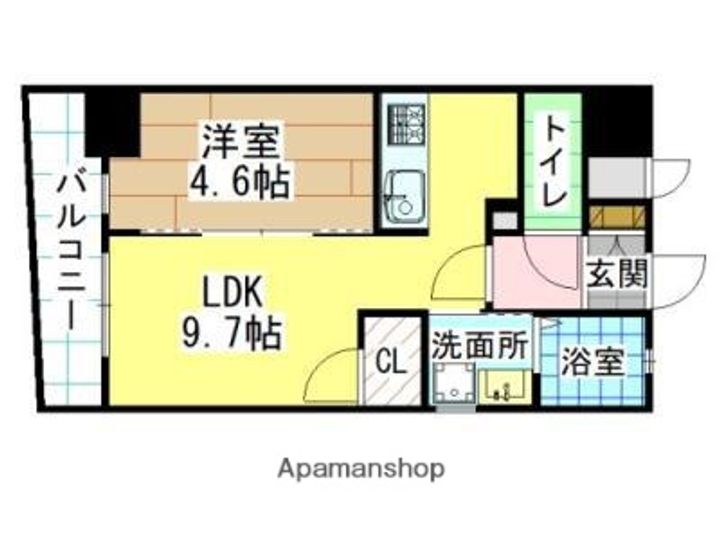 福岡県北九州市小倉北区三萩野1丁目の賃貸マンションの間取り