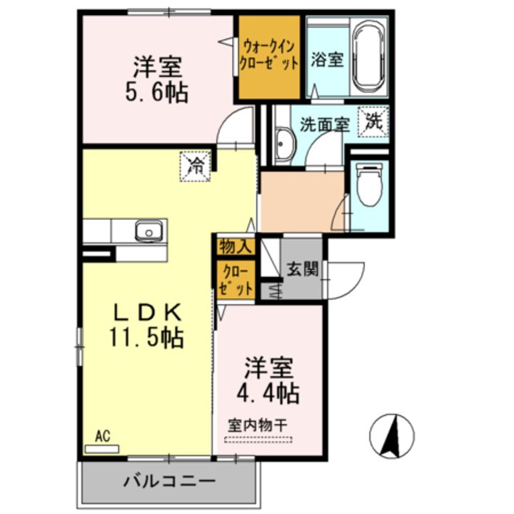 メゾン・ラフィーネ A棟の間取り