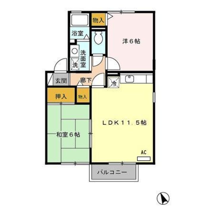 グロワール長行 B棟の間取り