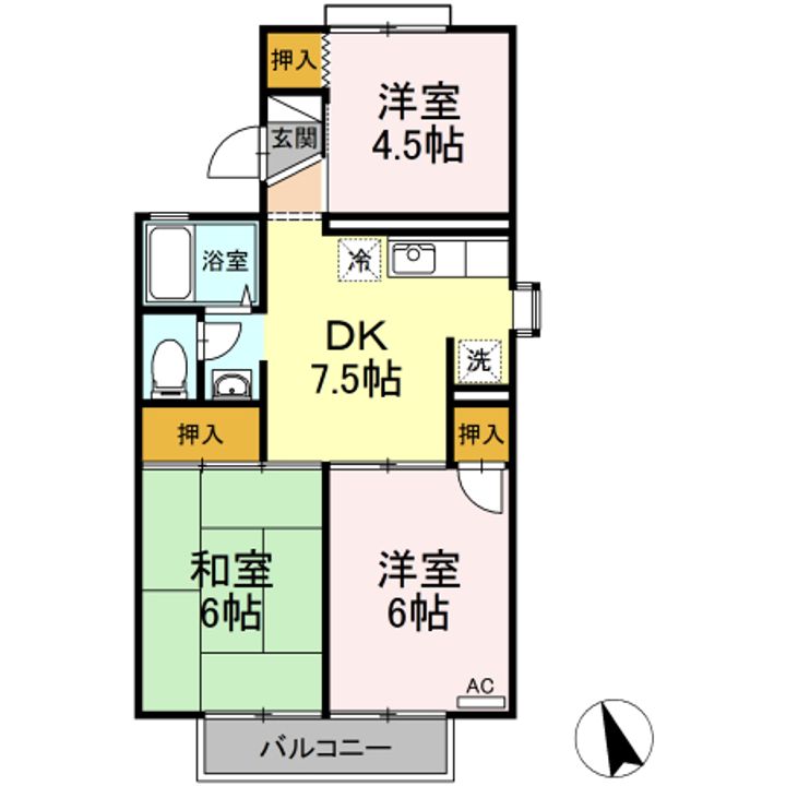 ボンセジュール企救丘 A棟の間取り