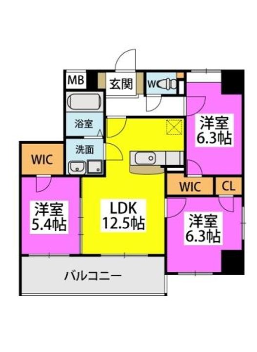 福岡県北九州市八幡西区大浦3丁目の賃貸マンションの間取り
