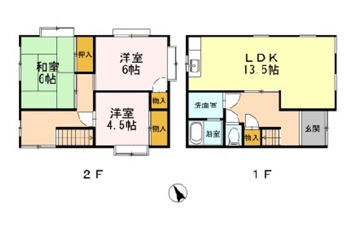 福岡県北九州市小倉南区南方2丁目(一戸建)の賃貸物件戸建ての間取り