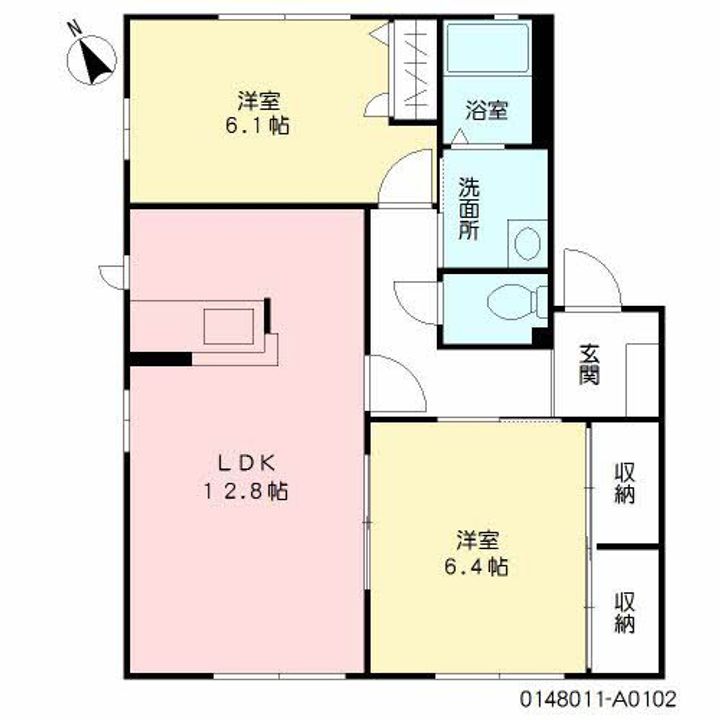 福岡県北九州市小倉南区田原3丁目の賃貸アパート102の間取り