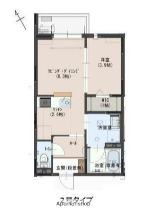 福岡県北九州市小倉北区萩崎町の賃貸アパートの間取り