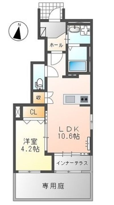 八幡西区東鳴水四丁目新築アパートの間取り