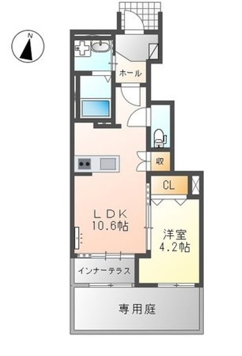 八幡西区東鳴水四丁目新築アパートの間取り