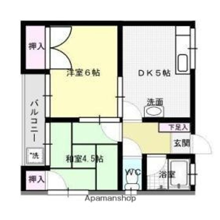 福岡県大野城市栄町1丁目の賃貸アパートの間取り