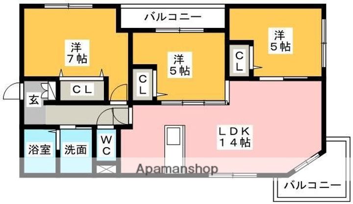 ベレオ都府楼南Ⅱの間取り