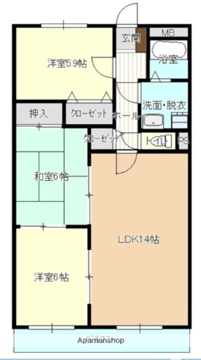 コーポ西都里(サトリ)の間取り