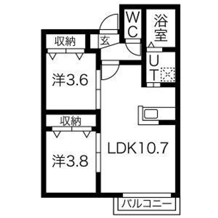 LA VITA二日市駅前Ⅱ101の間取り