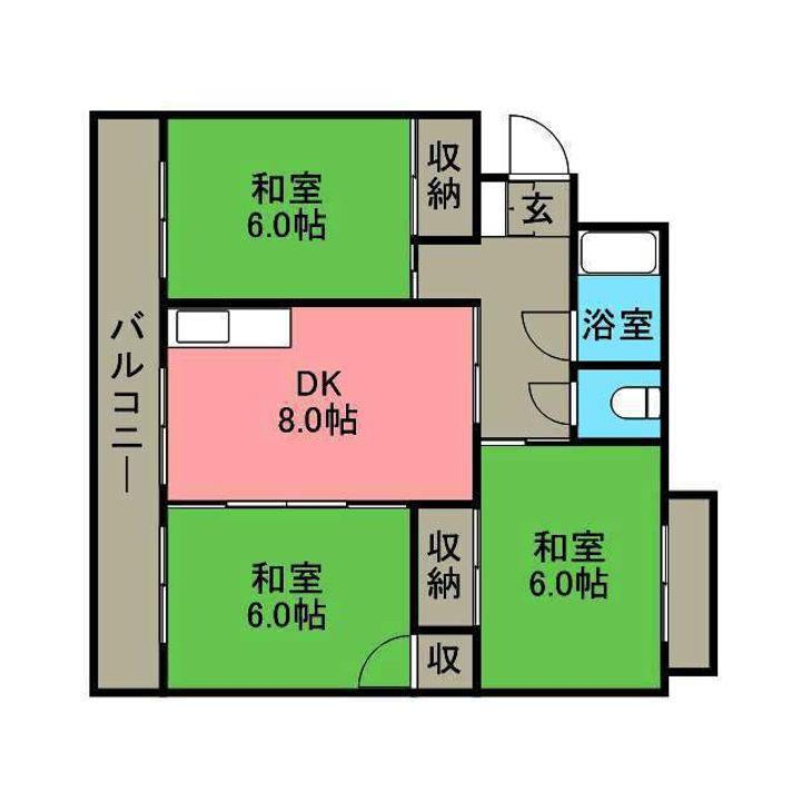 福岡県大野城市白木原4丁目の賃貸マンションの間取り