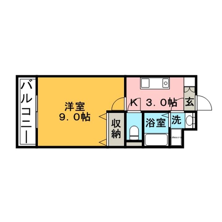 パークパレス筑後Ⅱ205の間取り