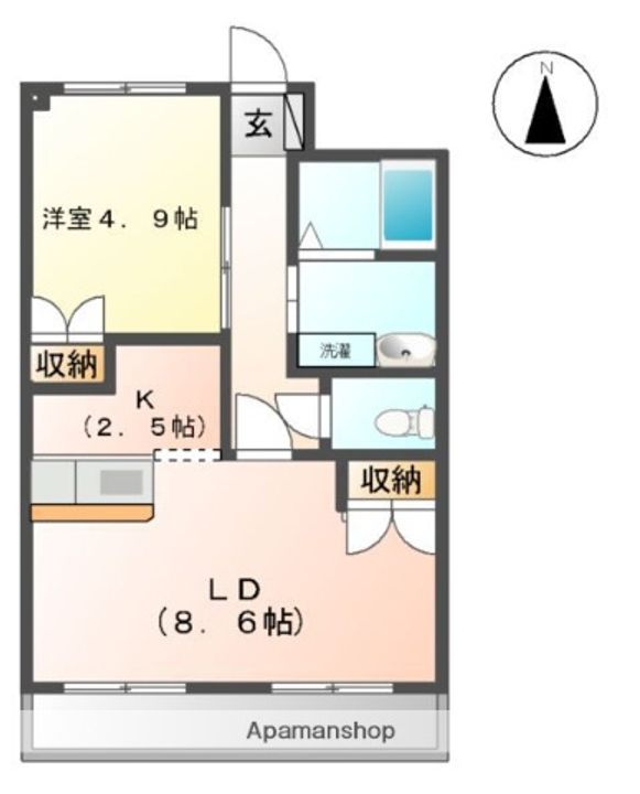 ネオレジデンス広川205の間取り