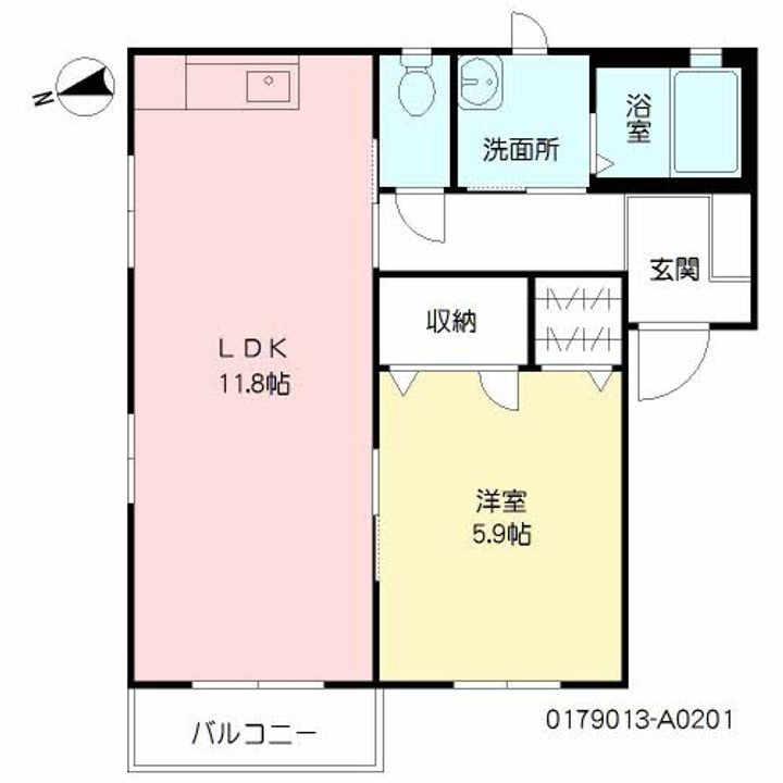 メイプルメゾン201の間取り
