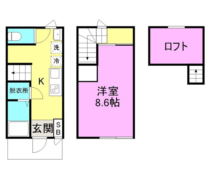 ナナザスタイル鶴田B-6の間取り