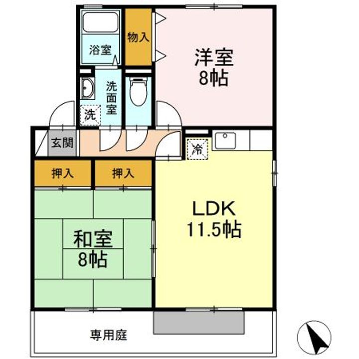 セジュールフレアA棟の間取り