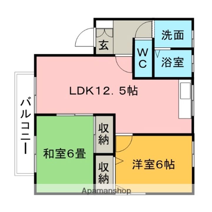 リバーサイドハイツB102の間取り