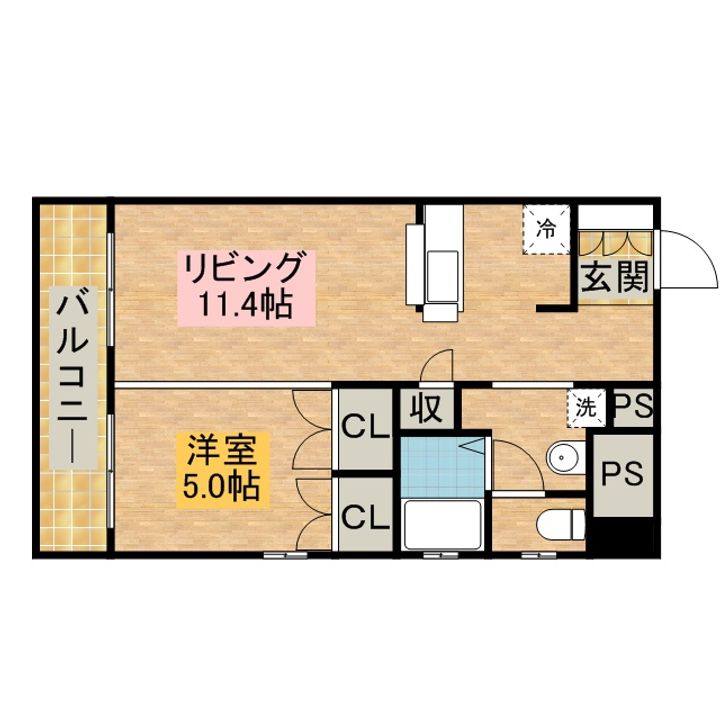 福岡県福岡市西区周船寺3丁目の賃貸マンションの間取り