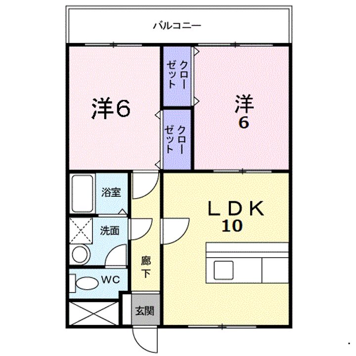クレセント・ウエストの間取り