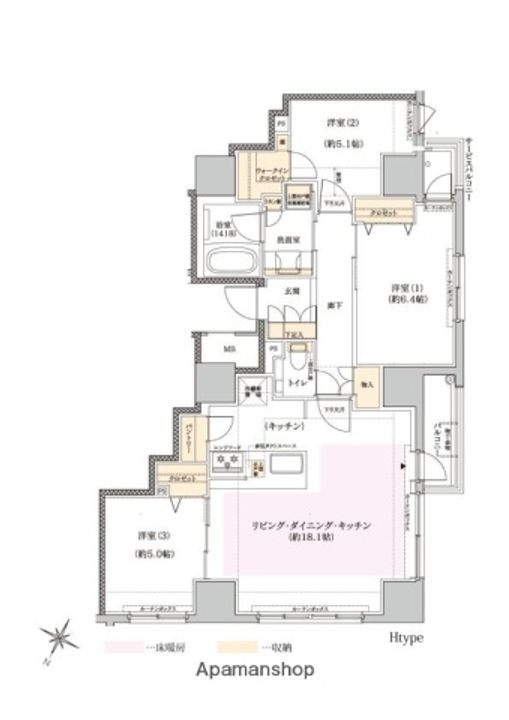 インプレスト天神オークタワーの間取り