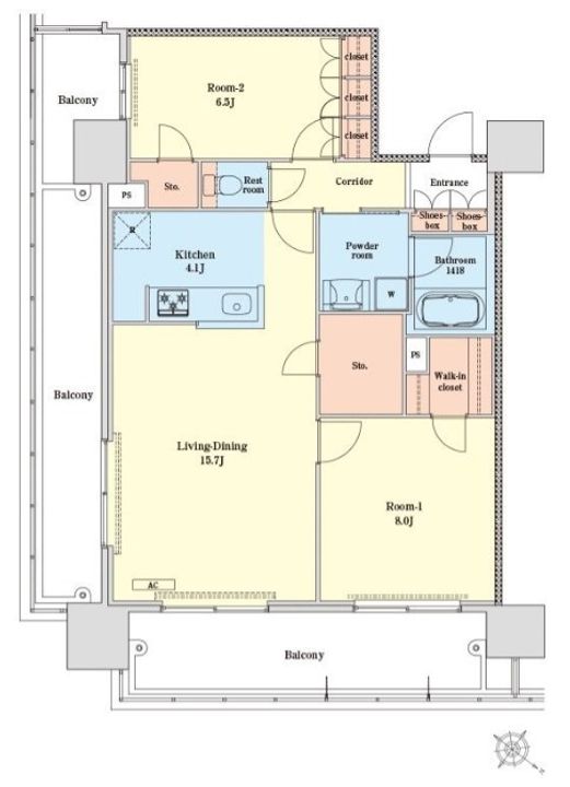 RJRプレシア天神サウスの間取り