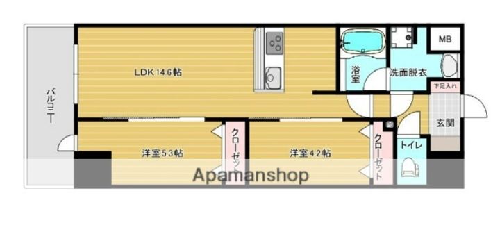 リファレンスリバービュー室見の間取り