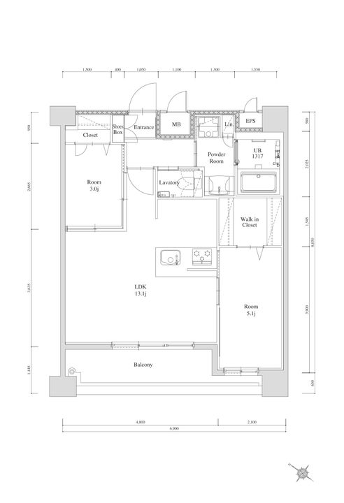 エンクレスト天神南PUREの間取り