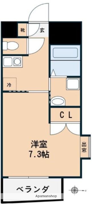 福岡県福岡市中央区清川1丁目の賃貸マンションの間取り