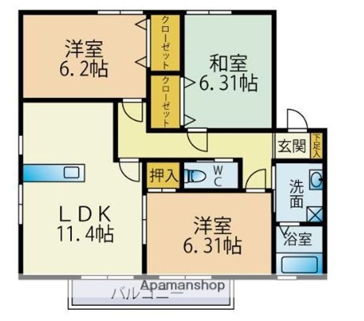 メゾンボヌールⅡの間取り