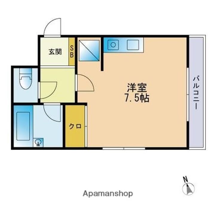 福岡県福岡市早良区西新1丁目の賃貸マンションの間取り