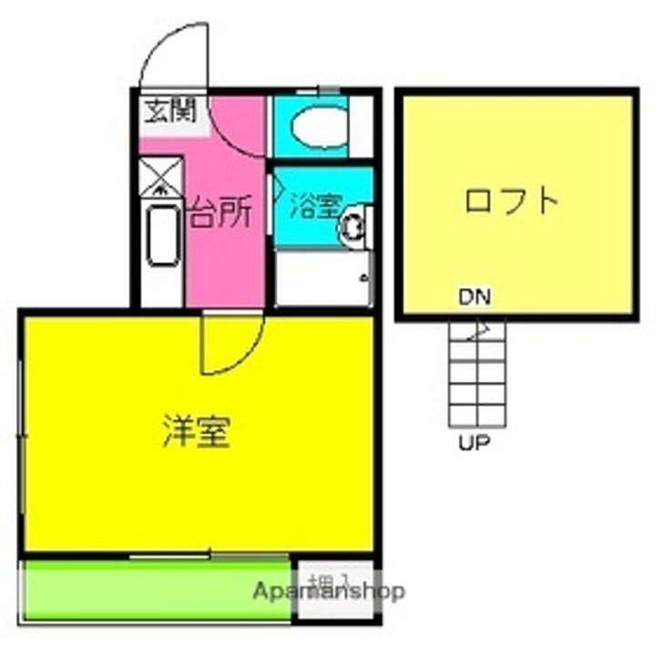 福岡県福岡市南区玉川町の賃貸アパートの間取り